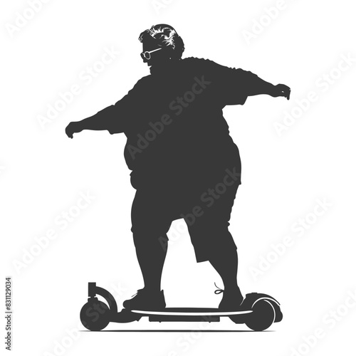 Silhouette of a Woman Balancing on a Self-Balancing Scooter.
