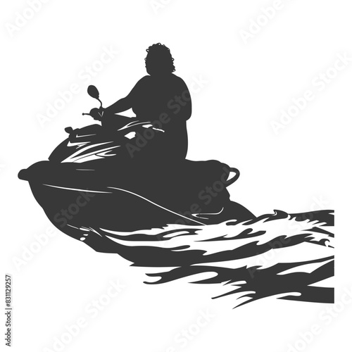 Jet Ski Silhouette: Water Sport Fun, Bold Graphic.