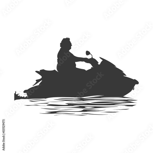 Silhouette: Person on Jet Ski, Watercraft Adventure.