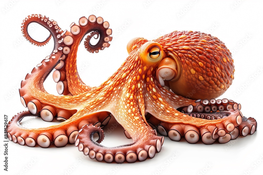 Obraz premium Octopus figurine with an oversized orange-white octopus