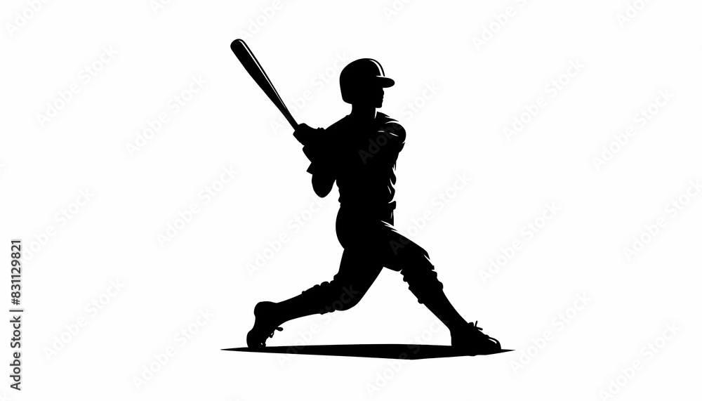 Shadow of a baseball player Shadow of a baseball player