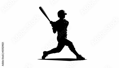 Shadow of a baseball player