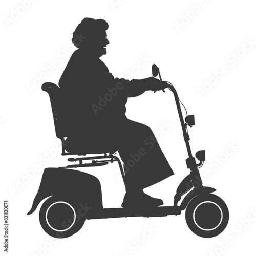 Silhouetted Senior on Scooter: Mobility and Independence.