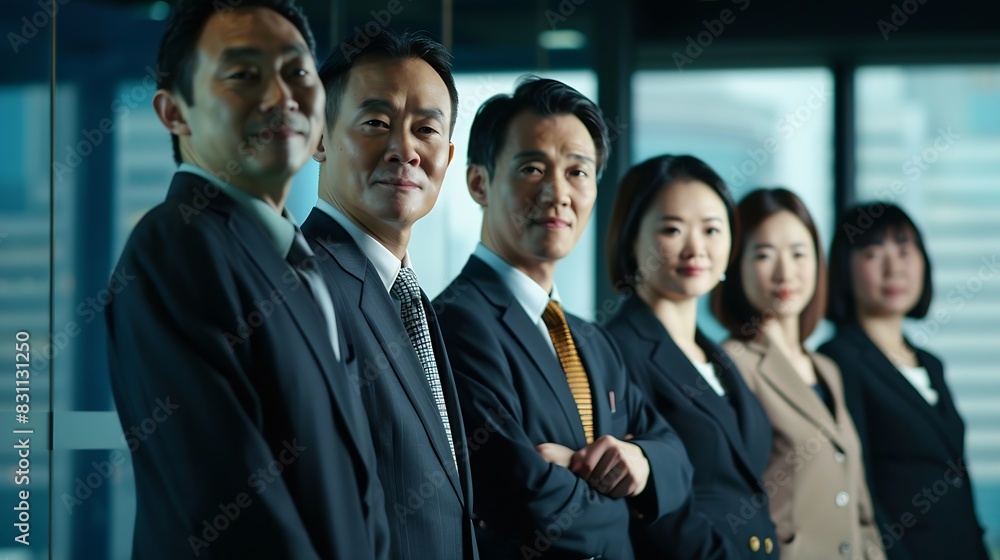 Group portrait of Asian business people : Generative AI Group portrait of Asian business people : Generative AI