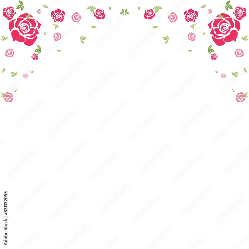 Decorative roses. Romantic decorative roses and leaves. Corner element for decoration of greeting cards, banners. Templates for design. Decorative roses. Romantic decorative roses and leaves. Corner element for decoration of greeting cards, banners. Templates for design.