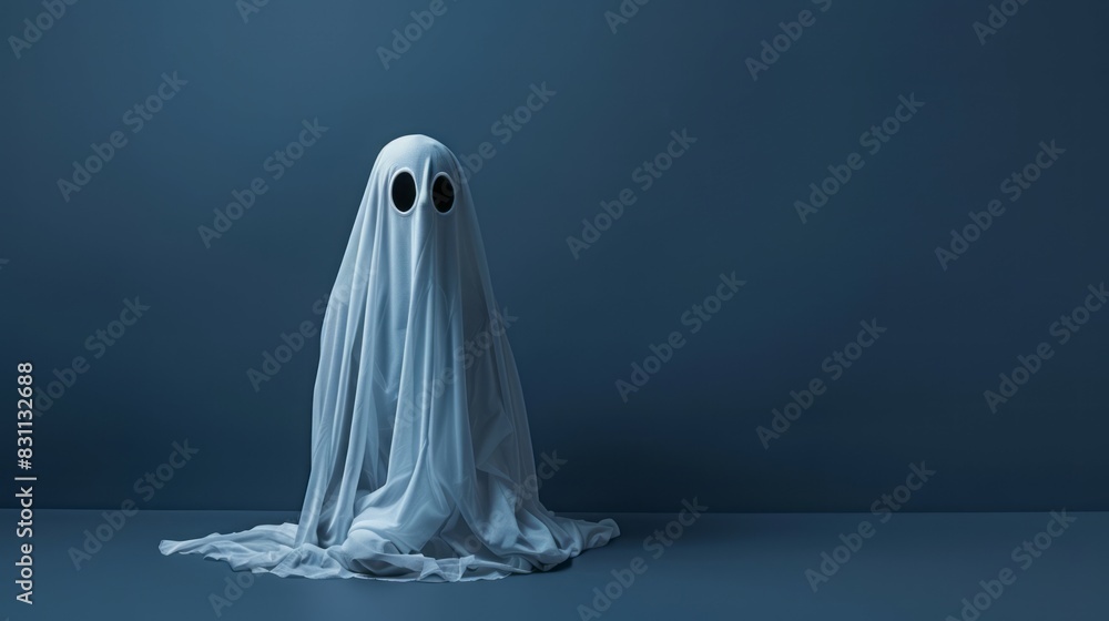 A Ghost Costume in Blue Background A Ghost Costume in Blue Background