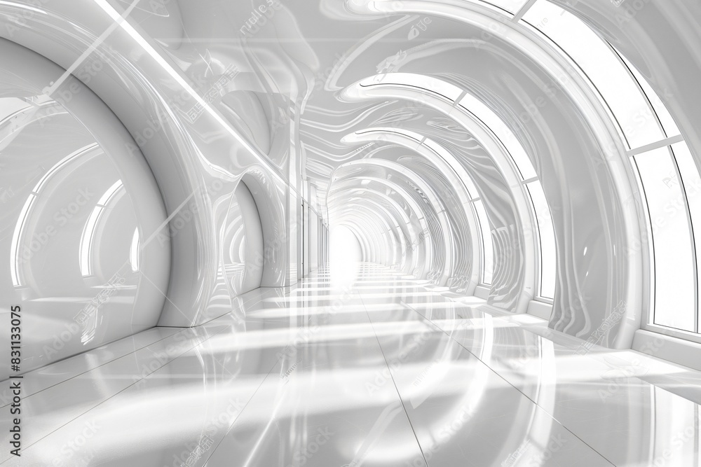 Fototapeta premium White room with many windows close up