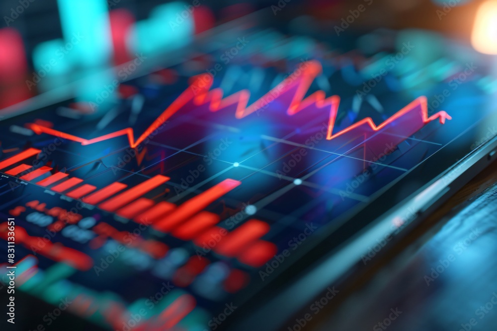 Fototapeta premium Close-up tablet graph