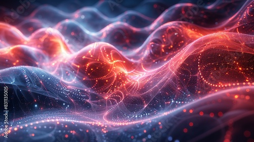 Wallpaper Mural Intricate patterns of quantum entanglement intertwining with digital AI pathways, highlighting the connection between quantum physics and artificial intelligence. Minimal and Simple style Torontodigital.ca