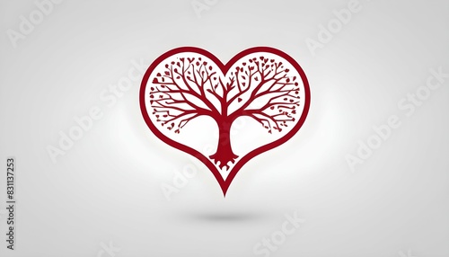 A heart with a tree icon symbolizing growth or nur photo