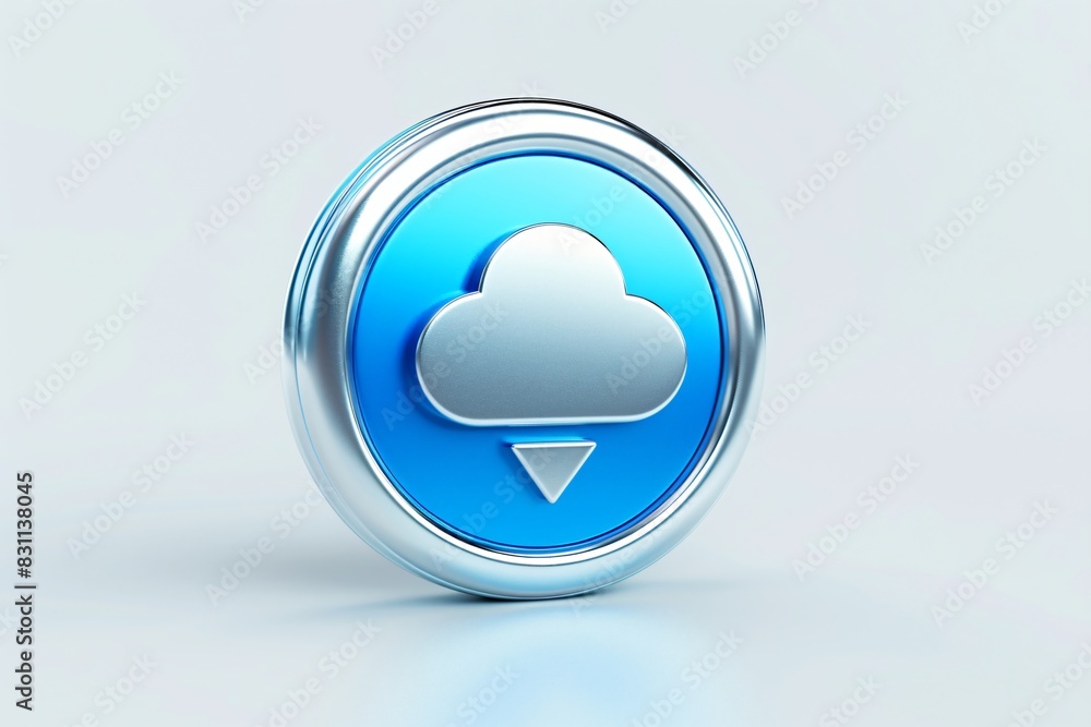Cloud icon close-up on white background Cloud icon close-up on white background