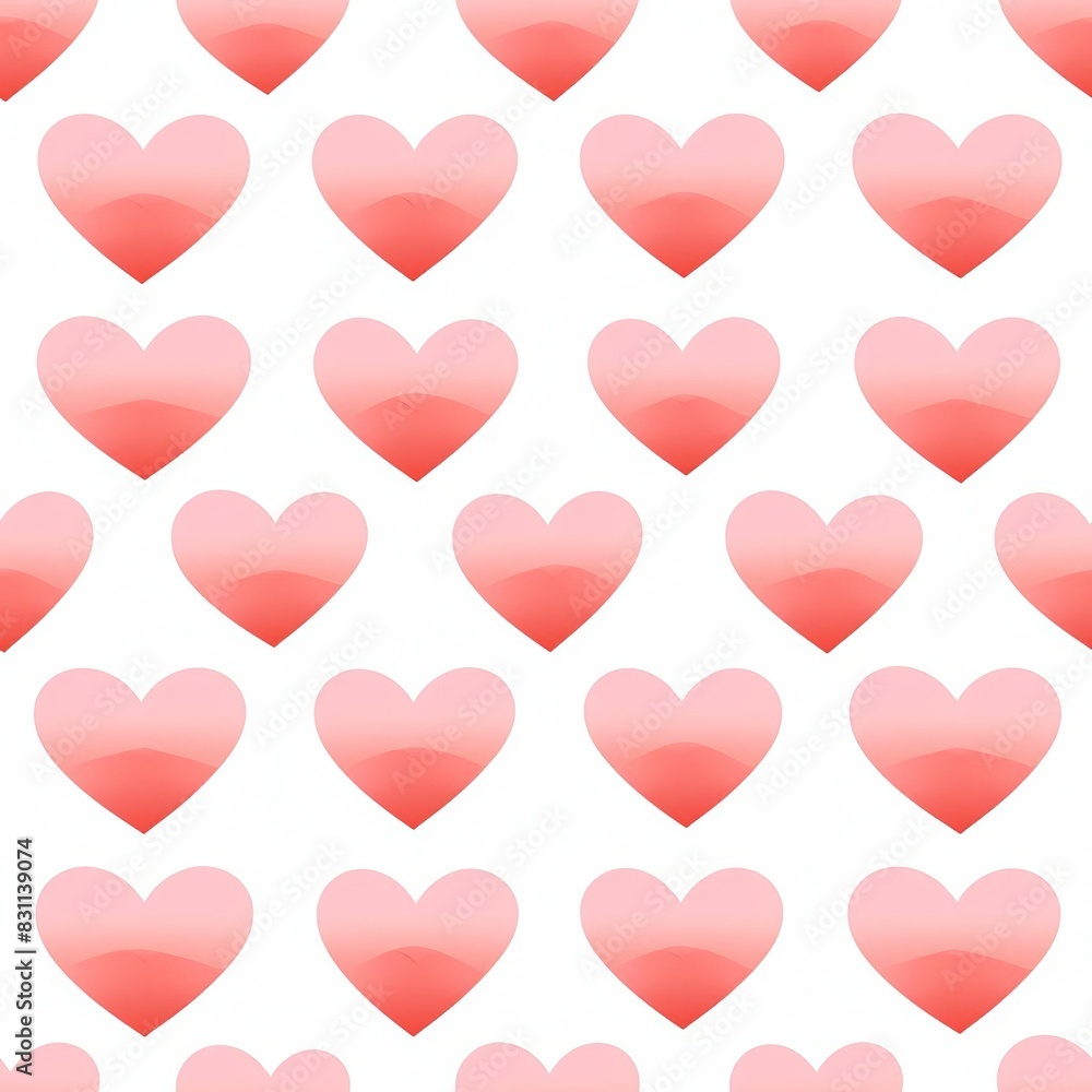 Seamless pattern of pink ombre hearts on white background. Seamless pattern of pink ombre hearts on white background.