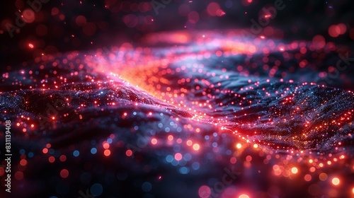 Visualization of quantum entanglement influencing AI-driven pathways, showcasing the interaction of quantum physics and artificial intelligence. Minimal and Simple style photo