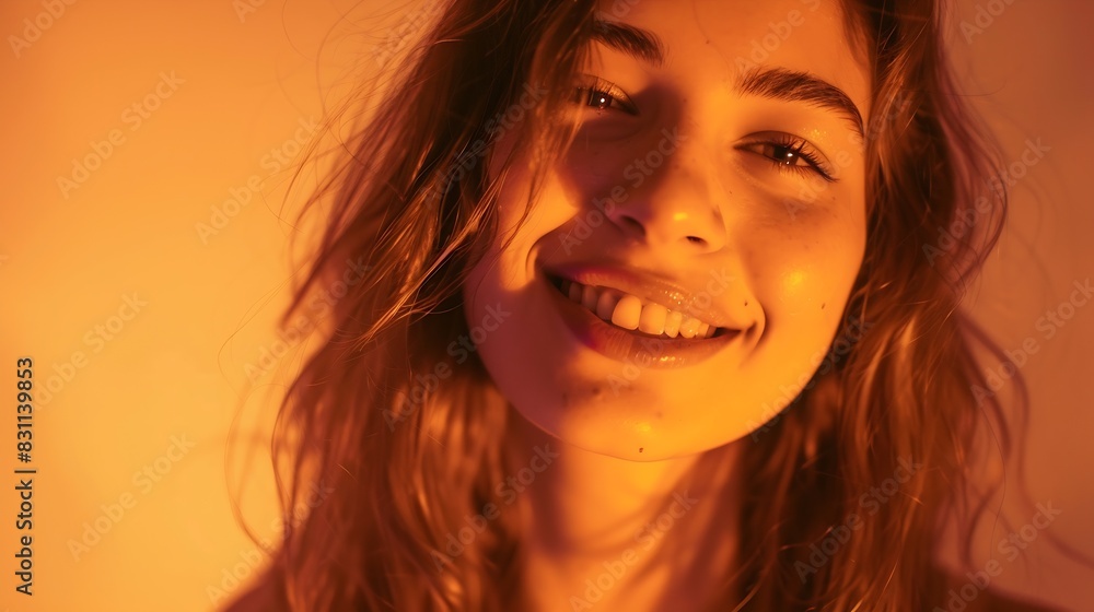 Portrait of a young smiling woman : Generative AI Portrait of a young smiling woman : Generative AI