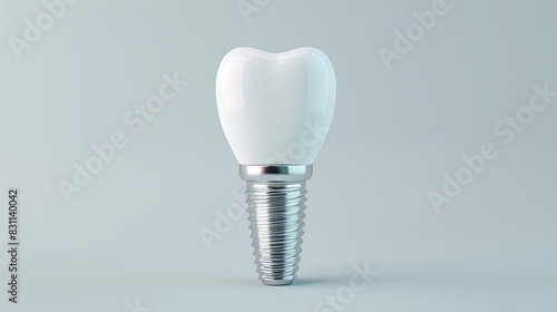 Close-up of a dental implant against a clean, minimalistic background