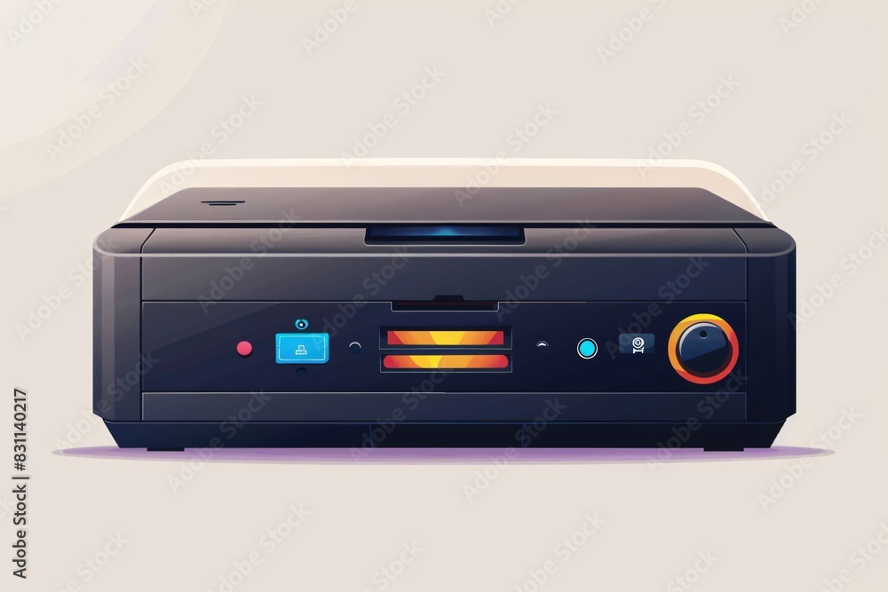 Close-up printer button Close-up printer button