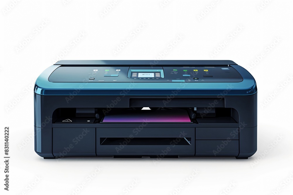 Printer with purple light Printer with purple light