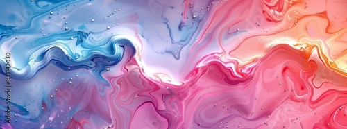 Wallpaper Mural Abstract background with colorful waves of liquid paint. Colorful fluid marble texture, soft color gradient Torontodigital.ca