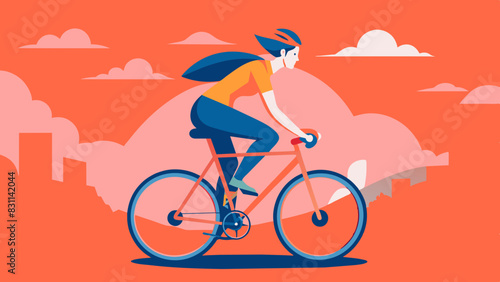 Ciclista disfrutando de un paseo en bicicleta