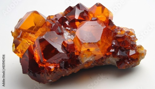 Red orange crystal cluster, rough gemstone for jewelry making photo