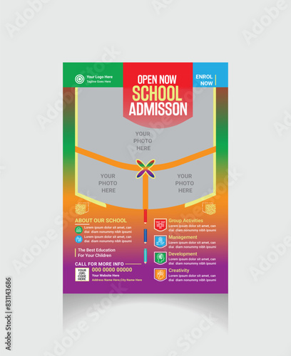 school admission flyer layout