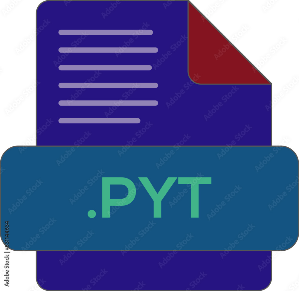 PYT File Extension Icon Old minimal color fill PYT File Extension Icon Old minimal color fill