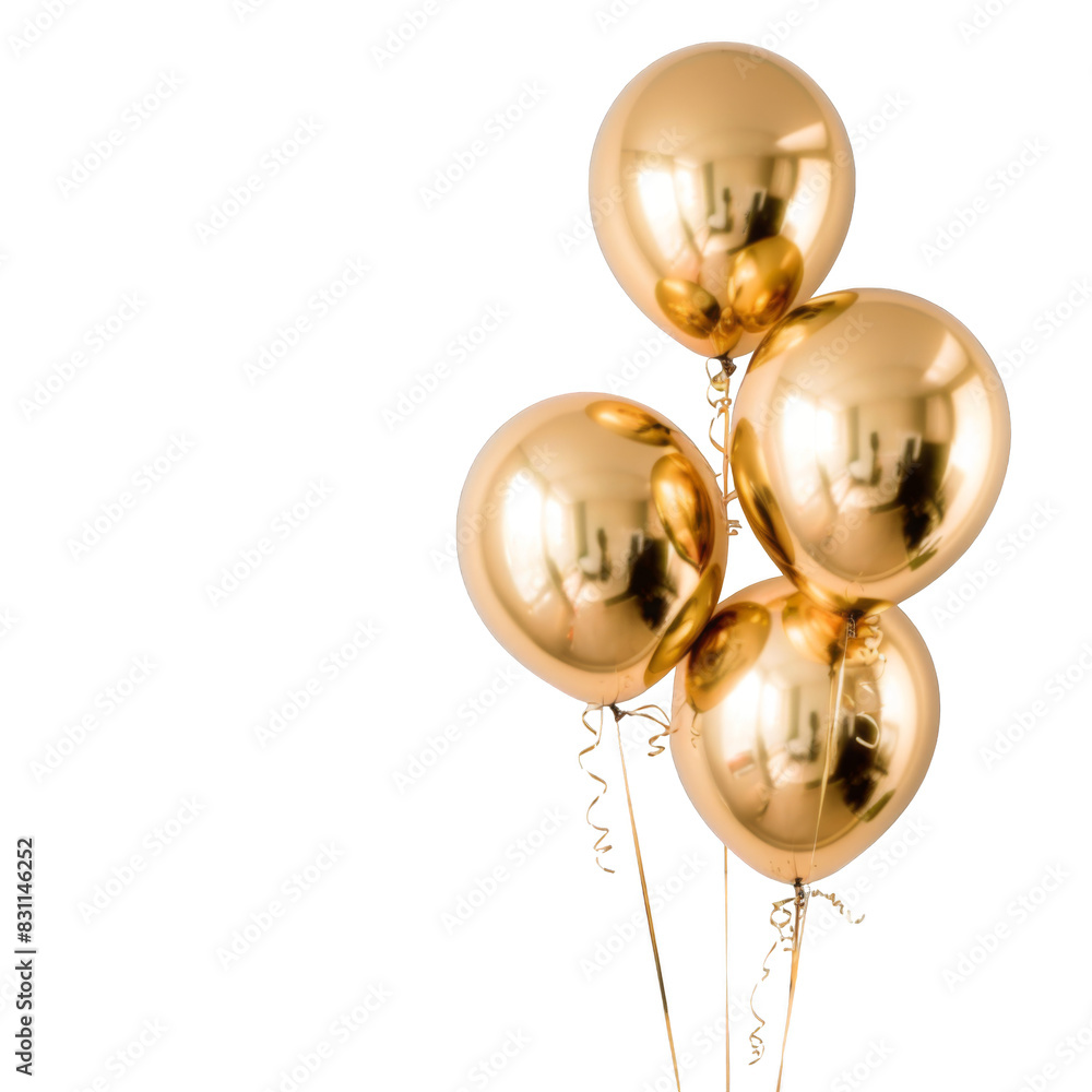 Gold balloons on white background Gold balloons on white background