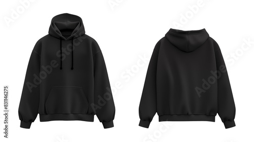 black plain  hoodie on a isolated background