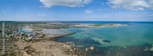 Panaramic Aerial View of Saint-Vasst-La-Hougue & ile de tatihou