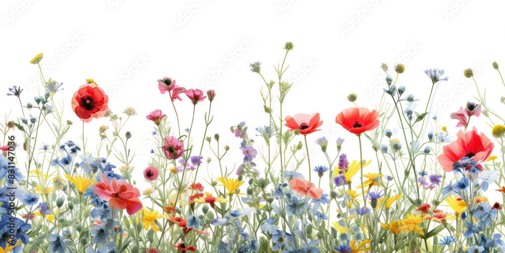 Fototapeta premium PNG Wildflower field backgrounds wildflower.