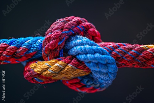 Detailed shot of knotted rope