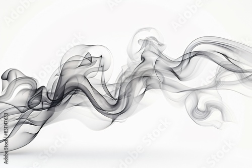 Smoke swirling on white background