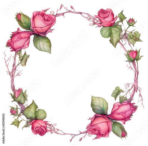 Wallpaper Mural PNG Rose frame graphics blossom pattern. Torontodigital.ca