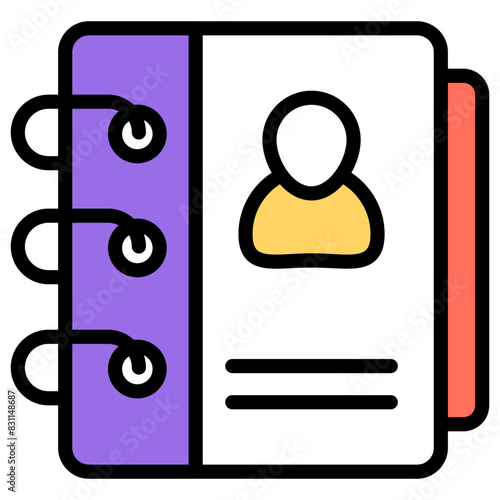Premium download icon of contact book

