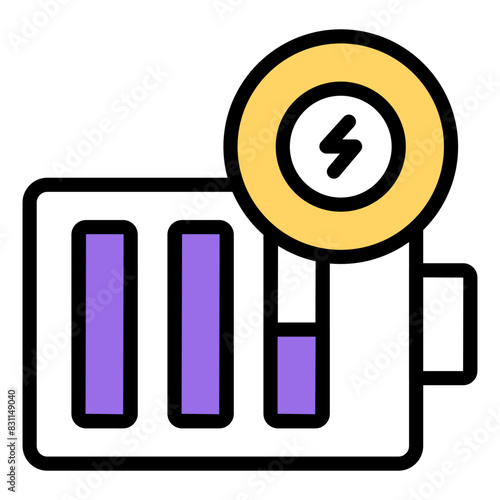 A flat design icon of mobile battery

