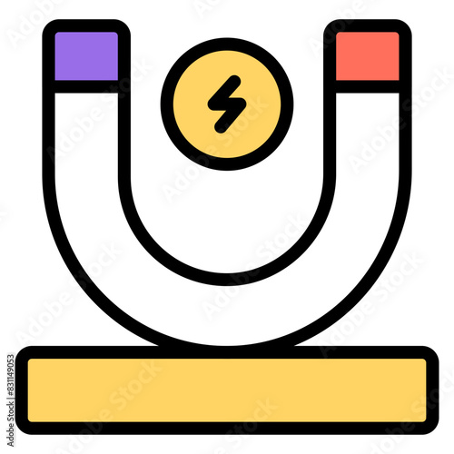 Unique design icon of magnet

