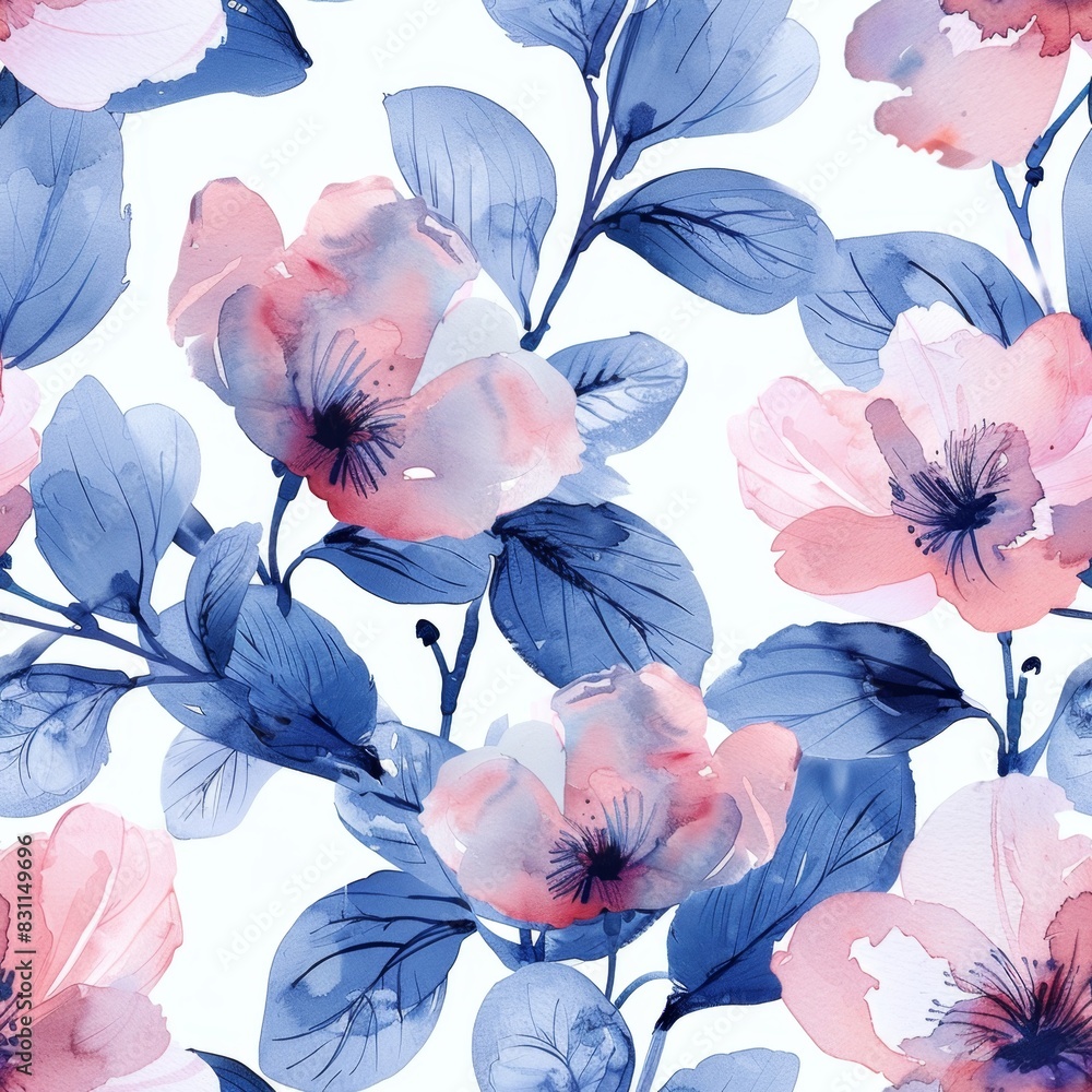 Soft Watercolor Floral Pattern for Spring and Summer

