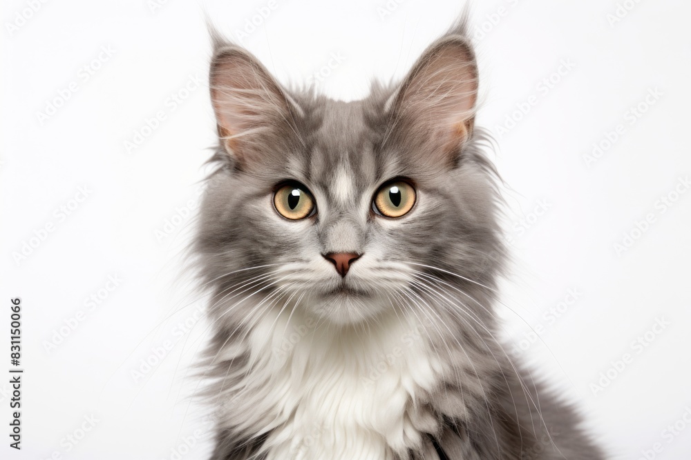 Portrait of a cute american curl cat isolated in white background Portrait of a cute american curl cat isolated in white background