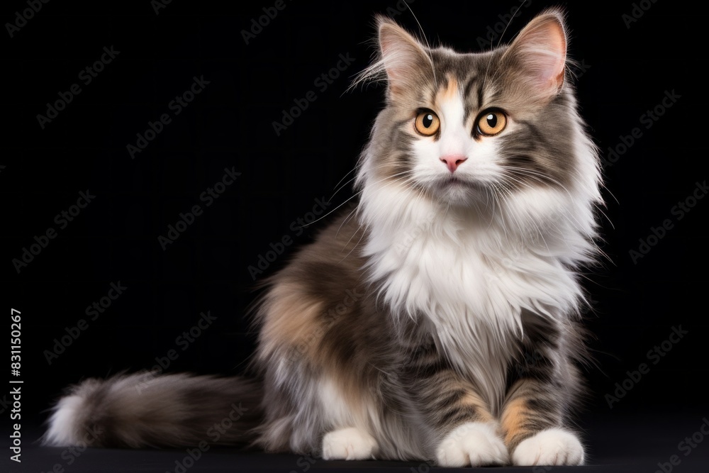 Portrait of a cute american curl cat on white background Portrait of a cute american curl cat on white background