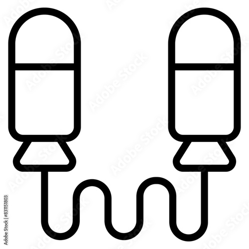 A linear design icon of skipping rope 

