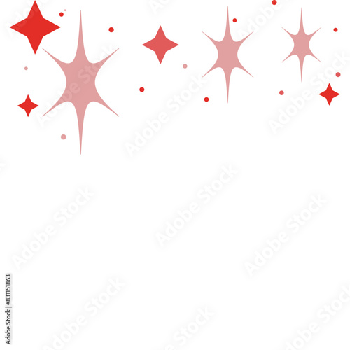 Sparkling stars decorate graduation day. Congratulations. Vector elements for design.