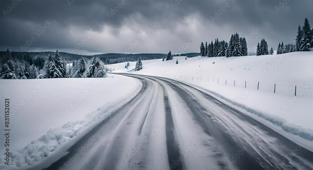 Road full of snow.