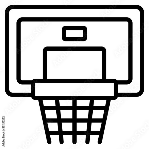 Basketball hoop icon in editable style

