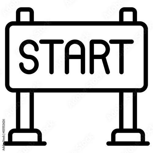 An icon design of start line

