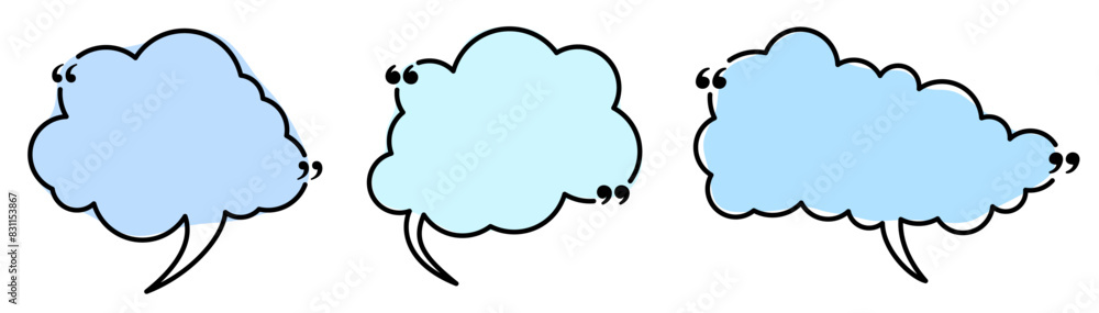 Blue Speech Bubbles with Quotes Collection Blue Speech Bubbles with Quotes Collection