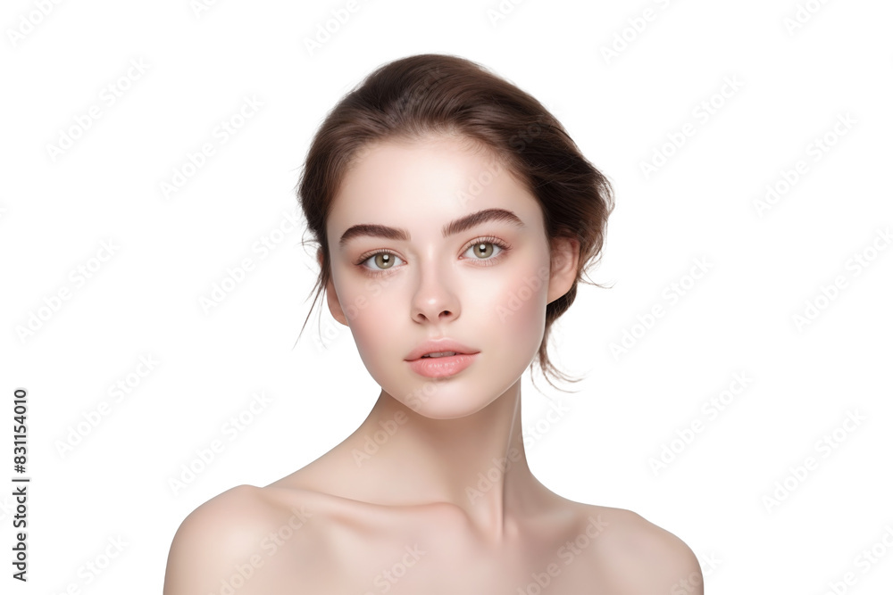 beautiful woman with bright skin isolated on white beautiful woman with bright skin isolated on white