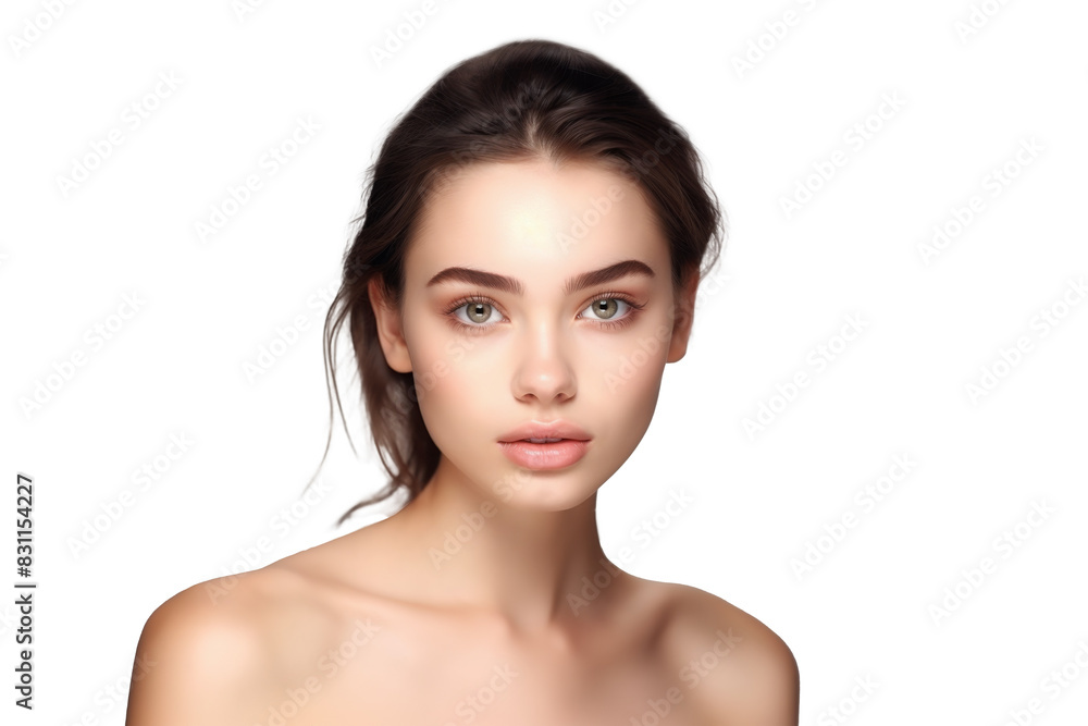 beautiful woman with bright skin isolated on white beautiful woman with bright skin isolated on white