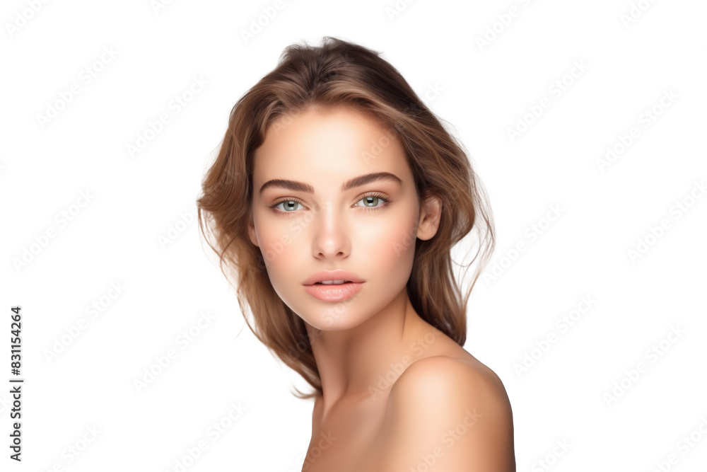 Obraz premium beautiful woman with bright skin isolated on white