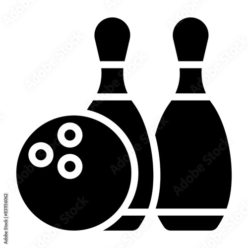 Editable design icon of bowling ball

