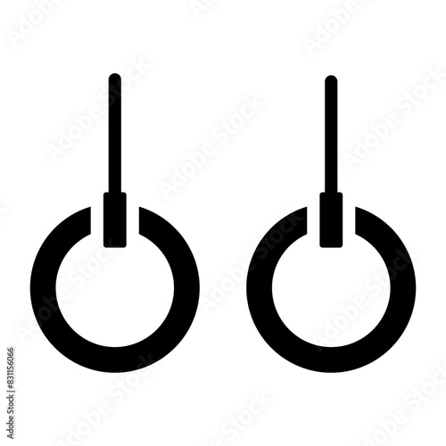 Vector design of gymnastic rings, solid icon

